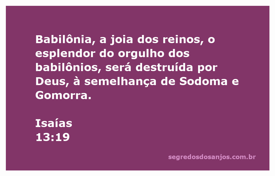 Destruição da Babilônia simbolizando o juízo divino, semelhante a Sodoma e Gomorra.