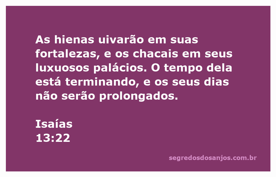Imagem representativa da passagem de Isaías 13:22, mostrando hienas e chacais em um ambiente desolado