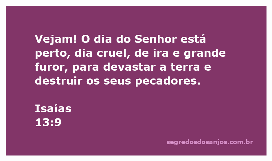 Ilustração do Dia do Senhor conforme Isaías 13:9, representando a ira e o furor divinos.