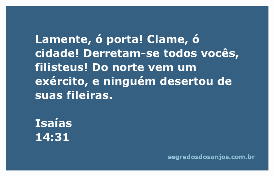Uma imagem simbólica representando a lamentação da cidade e o avanço do exército do norte, com foco na passagem de Isaías 14:31.