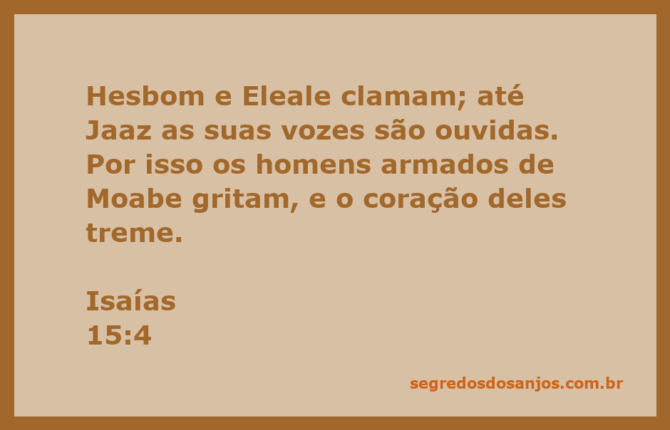 Ilustração representando os clamores de Hesbom e Eleale em Isaías 15:4, com uma paisagem de Moabe ao fundo.