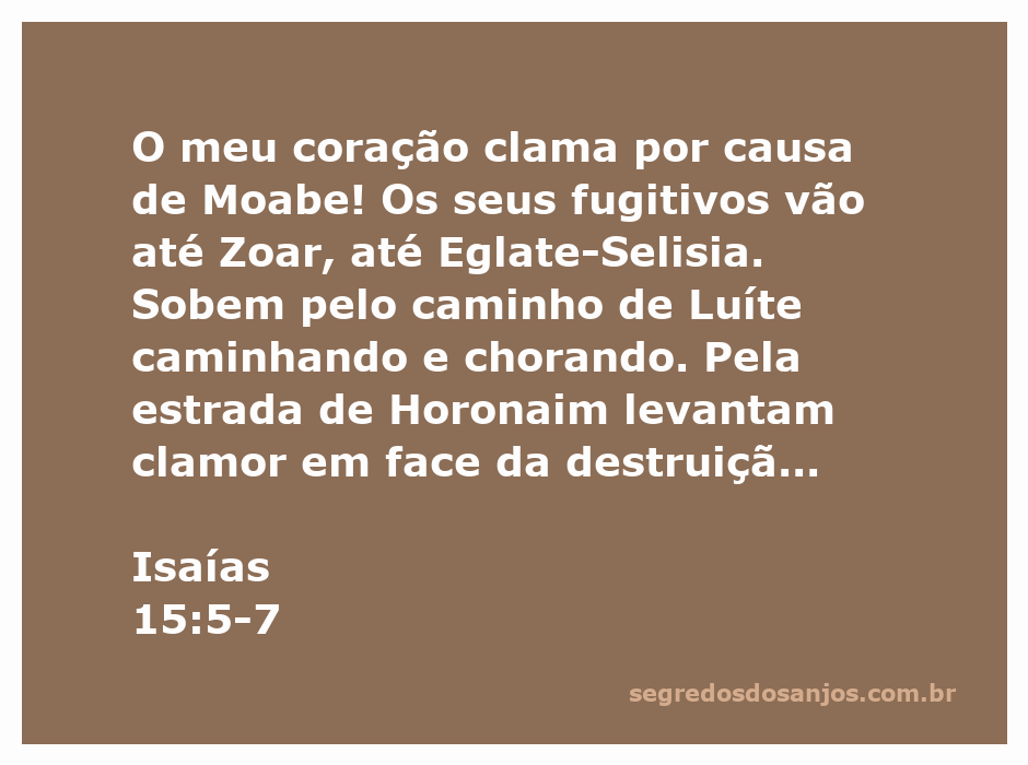 Ilustração da lamentação de Moabe, representando os fugitivos em direção a Zoar com um cenário de destruição e seca.