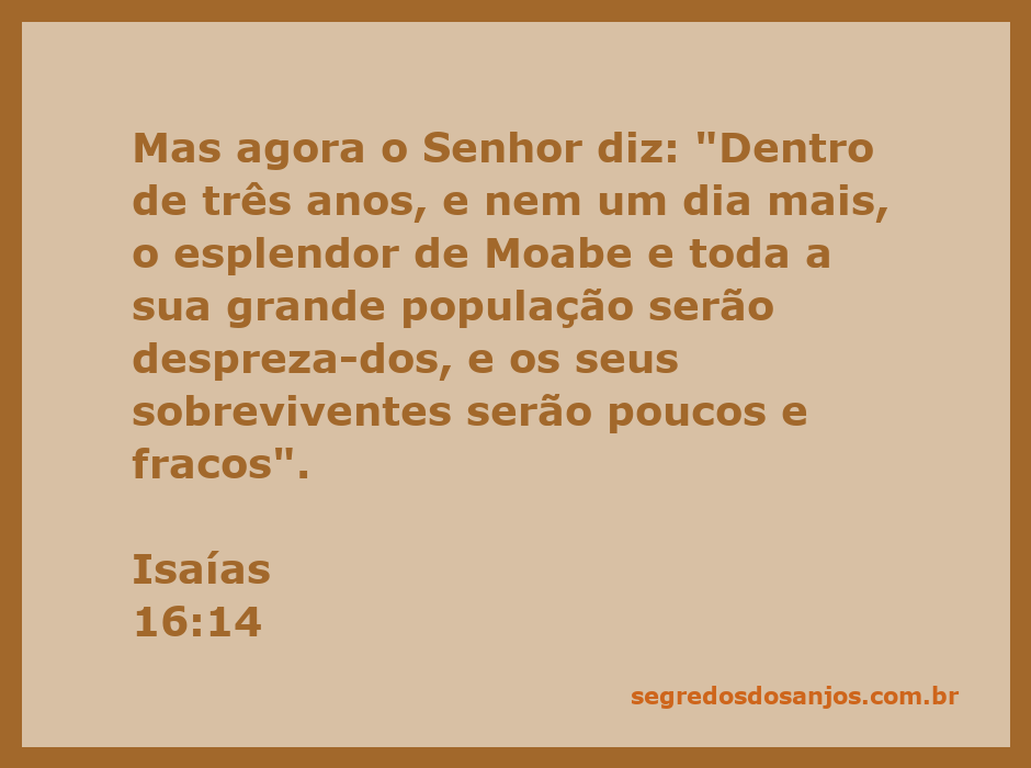 Ilustração do versículo Isaías 16:14, refletindo a queda do esplendor de Moabe conforme a profecia de Deus.