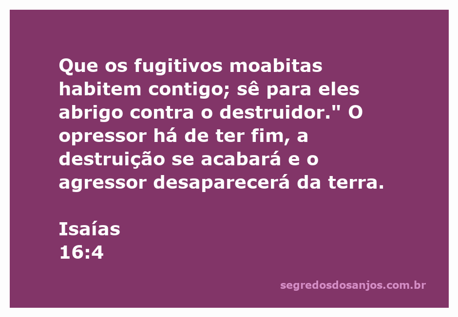 Imagem que representa a passagem bíblica de Isaías 16:4, com foco na proteção e abrigo para os fugitivos moabitas.