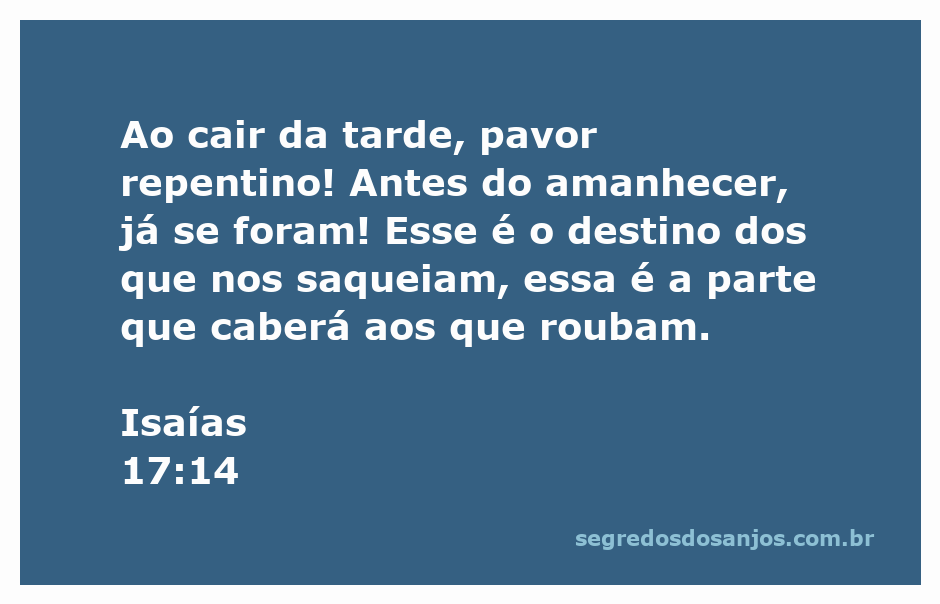 Imagem representativa da passagem de Isaías 17:14, simbolizando o pavor e a injustiça.