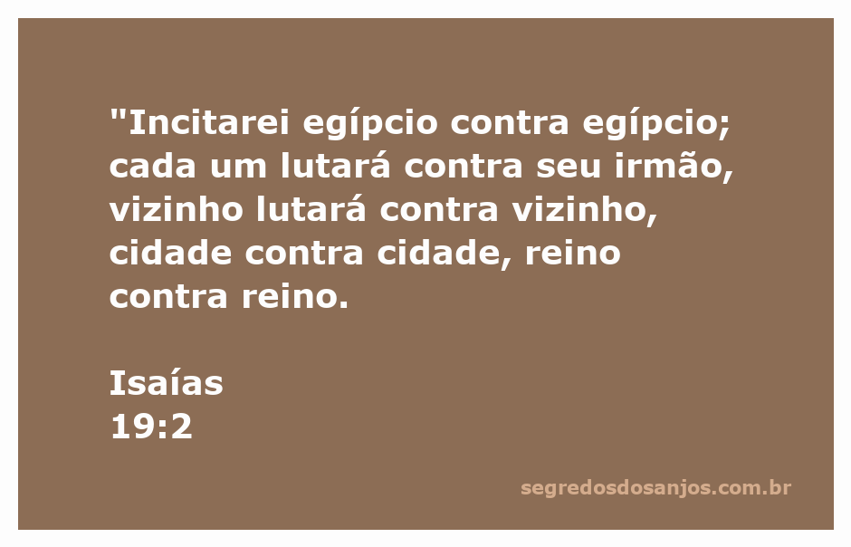 Ilustração da passagem bíblica Isaías 19:2, mostrando conflitos entre egípcios.