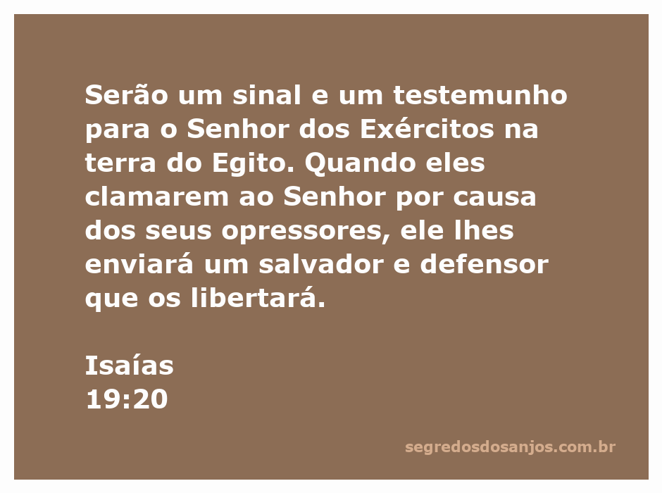 Ilustração de Isaías 19:20, representando o clamor do povo egípcio por um salvador.