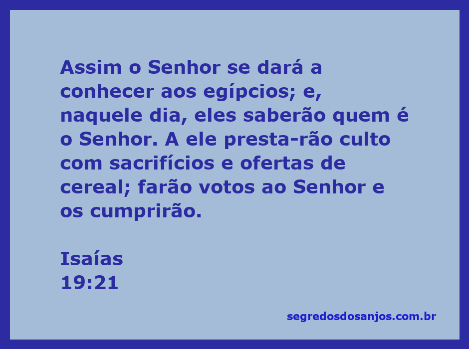 Imagem representando a revelação de Deus aos egípcios conforme Isaías 19:21.