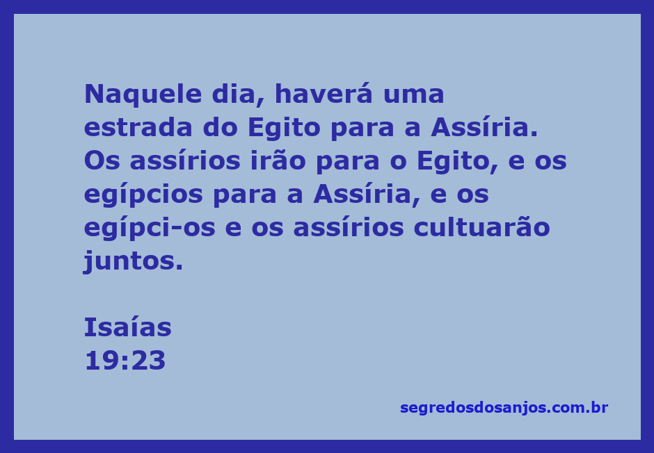 Representação da estrada entre o Egito e a Assíria, simbolizando a união dos povos.