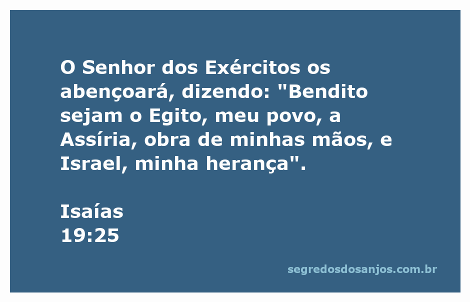 Imagem representativa da bênção do Senhor sobre Egito, Assíria e Israel conforme Isaías 19:25.