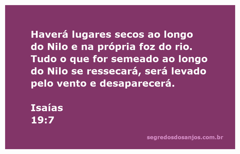 Imagem do rio Nilo com áreas secas e vegetação murcha, simbolizando a profecia de Isaías 19:7.