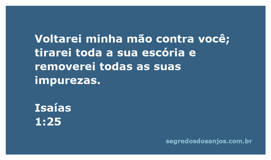 A mão de Deus simbolizando juízo e purificação, com referências ao versículo Isaías 1:25.