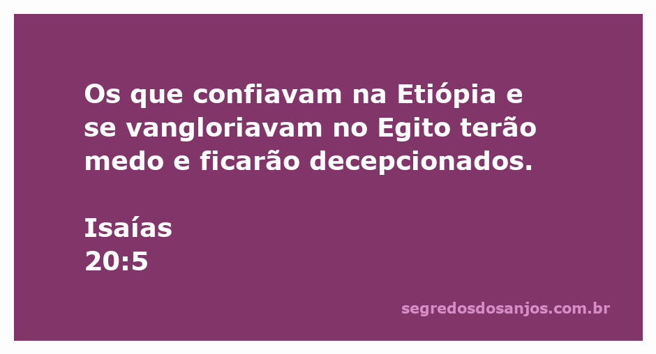 Ilustração de Isaías 20:5, representando a decepção daqueles que confiavam na Etiópia e no Egito.