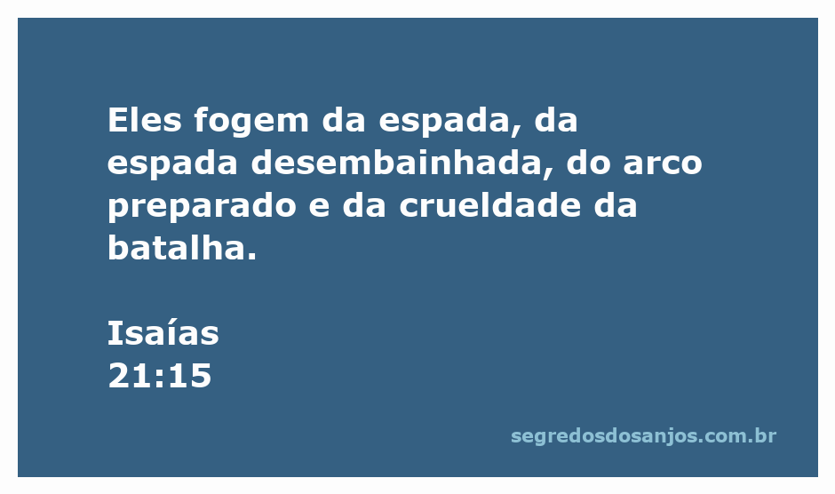 Imagem representando a fuga de pessoas da batalha, simbolizando a espada desembainhada e o arco preparado.