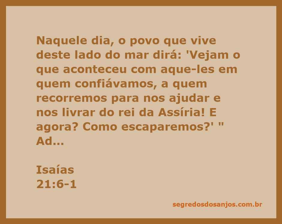 Ilustração do deserto e do mar simbolizando a mensagem de Isaías 21:6-1 sobre a confiança e a desolação do povo.