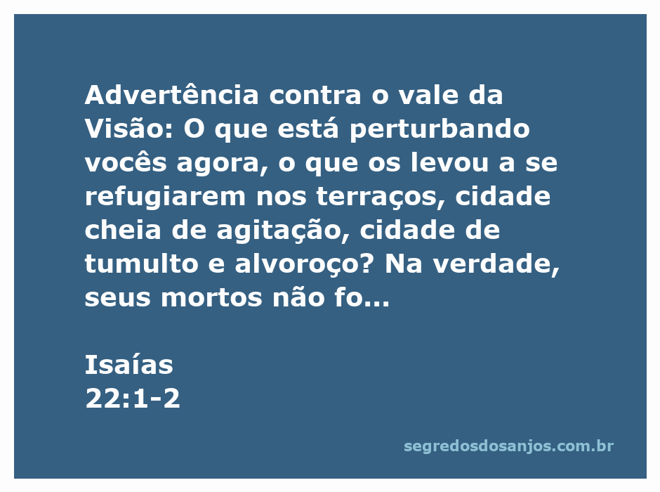 Ilustração representando o vale da Visão em Isaías 22:1-2, mostrando a agitação e tumulto da cidade.