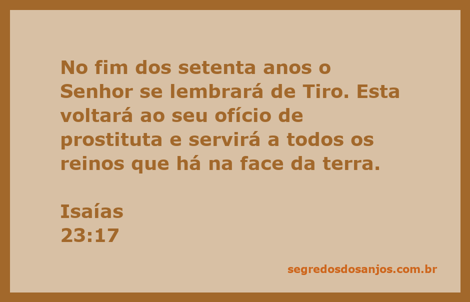 Ilustração representando a passagem de Isaías 23:17 sobre a cidade de Tiro e seu destino após setenta anos.