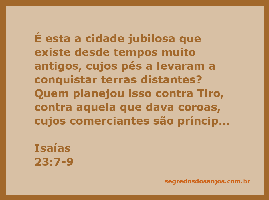 Imagem que representa a cidade de Tiro, simbolizando sua antiga glória e comércio próspero, destacando o orgulho e a vaidade que foram humilhados pelo Senhor dos Exércitos.