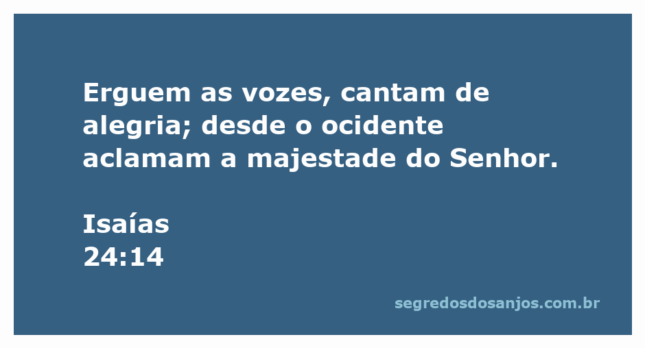 Pessoas cantando de alegria em celebração à majestade do Senhor, representando Isaías 24:14.