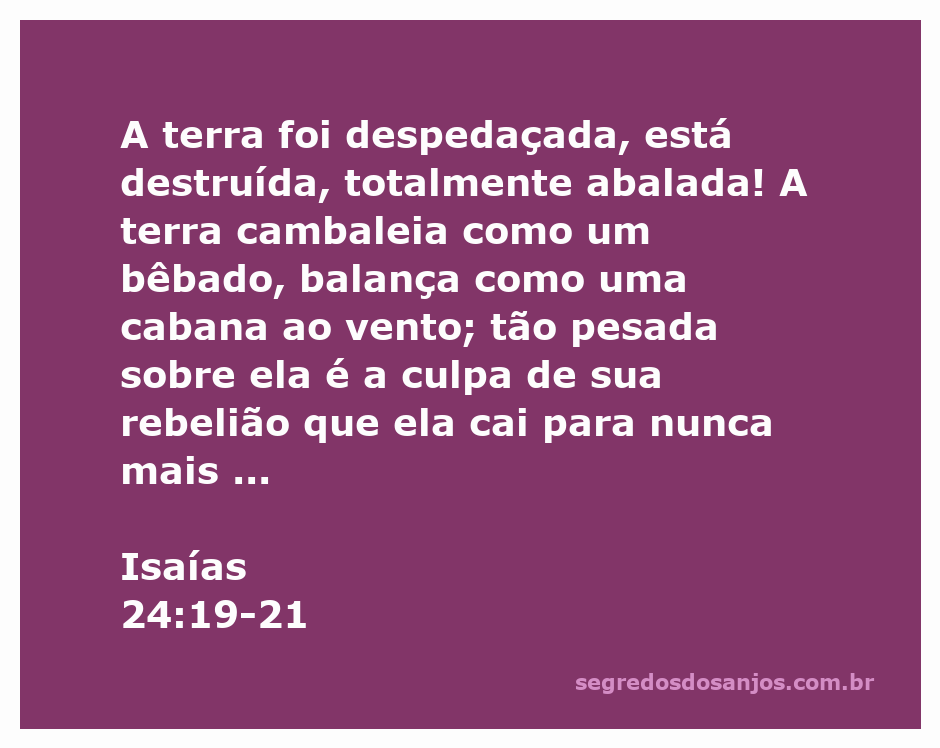 Uma representação artística da terra sendo abalada, simbolizando a destruição e a rebelião conforme descrito em Isaías 24:19-21.