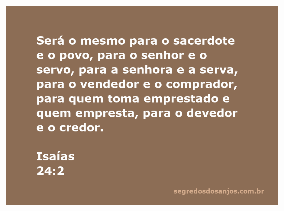 Ilustração representando a igualdade entre diferentes papéis sociais conforme Isaías 24:2 na Bíblia.
