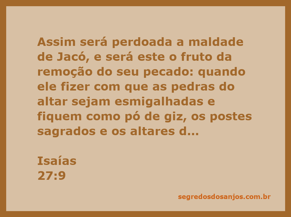 Imagem representando a remoção do pecado de Jacó, com pedras de altar esmigalhadas e elementos de adoração ao fundo.