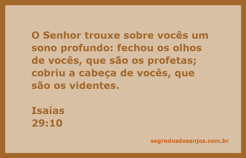 Imagem que representa a passagem de Isaías 29:10, simbolizando o sono profundo enviado por Deus aos profetas e videntes.