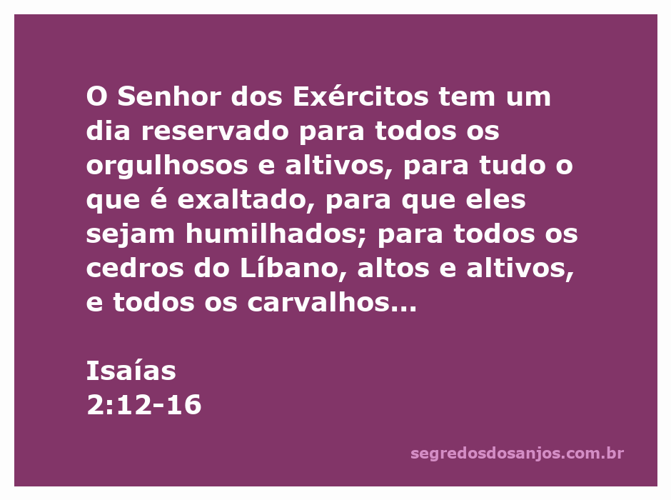 Imagem representativa da passagem de Isaías 2:12-16, destacando a humilhação dos orgulhosos e altivos.