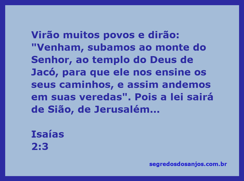 Pessoas reunidas no monte do Senhor, buscando aprender os caminhos de Deus conforme Isaías 2:3.