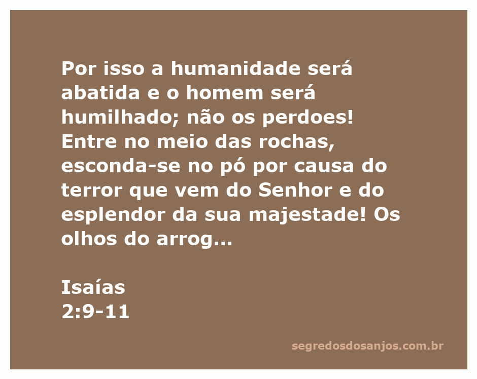 Ilustração do versículo Isaías 2:9-11, representando a humilhação da humanidade diante da majestade do Senhor.