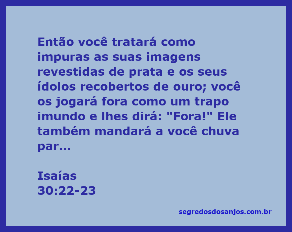 Imagem representando Isaías 30:22-23, mostrando a rejeição a ídolos e a promessa de abundância.