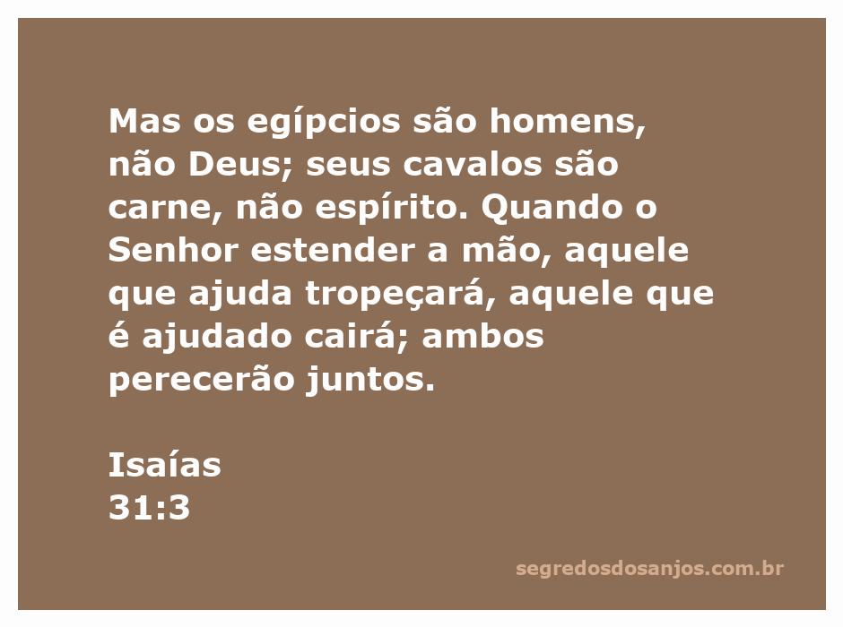 Ilustração representando Isaías 31:3, destacando a diferença entre a ajuda divina e a ajuda humana.