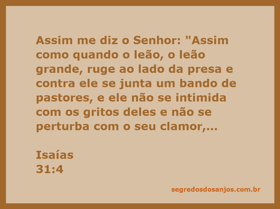 Imagem de um leão rugindo com pastores ao fundo, simbolizando a força e proteção divina conforme Isaías 31:4.