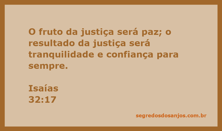 Imagem representativa da paz e justiça, inspirada em Isaías 32:17.