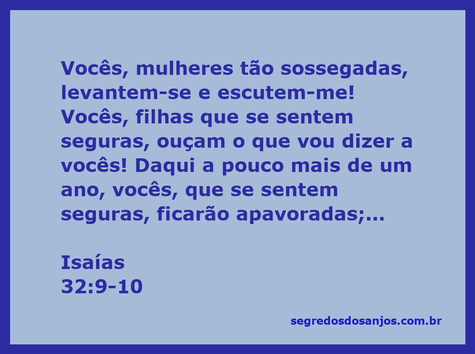 Imagem ilustrativa de mulheres em uma paisagem tranquila, simbolizando a mensagem de alerta do versículo de Isaías 32:9-10.