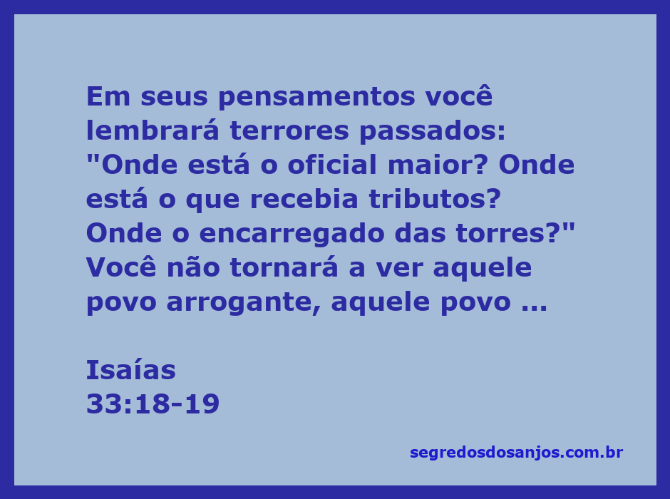 Imagem representativa do versículo Isaías 33:18-19, mostrando a reflexão sobre a queda de um povo arrogante e incompreensível.
