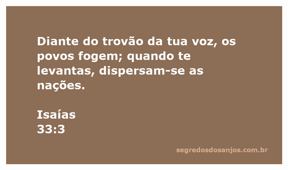 Imagem representativa do versículo de Isaías 33:3, mostrando a reação dos povos diante da voz poderosa de Deus.