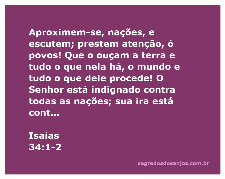 Imagem representativa da indignação de Deus contra as nações, inspirada em Isaías 34:1-2.