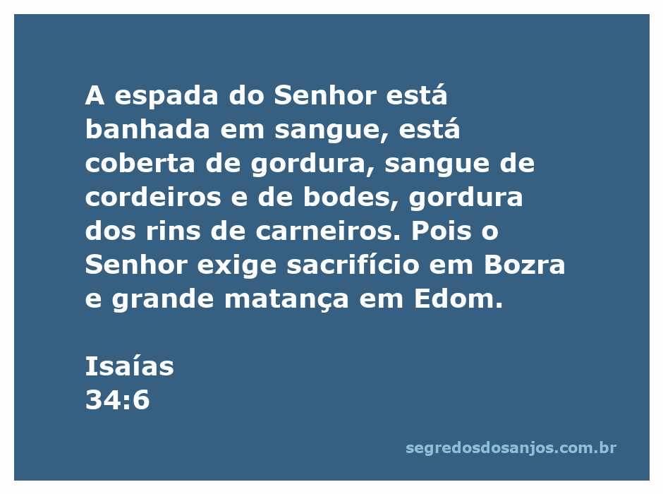 Ilustração da espada do Senhor, simbolizando juízo e sacrifício na passagem de Isaías 34:6.