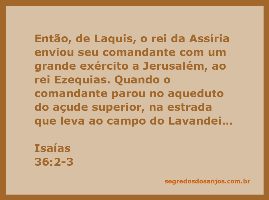O comandante assírio se aproxima de Jerusalém durante o cerco, com o rei Ezequias e seus conselheiros ao fundo.