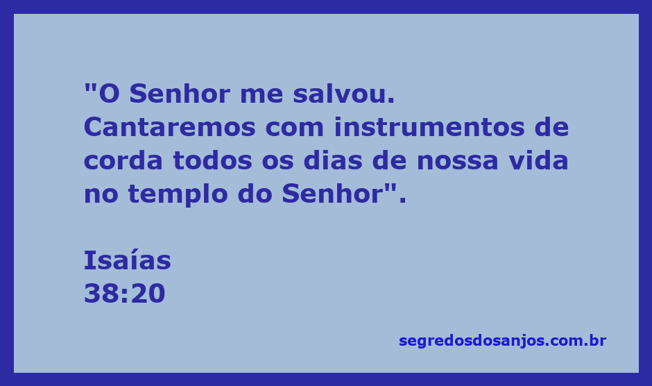 Imagem representativa da passagem de Isaías 38:20, destacando a salvação e a adoração ao Senhor com instrumentos de corda.