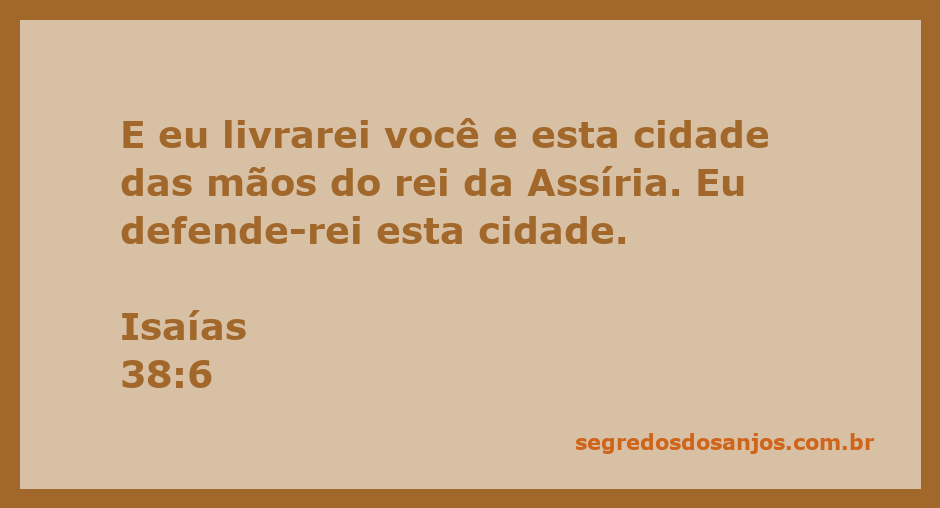 Imagem ilustrativa do versículo Isaías 38:6, que fala sobre a proteção divina sobre a cidade contra o rei da Assíria.