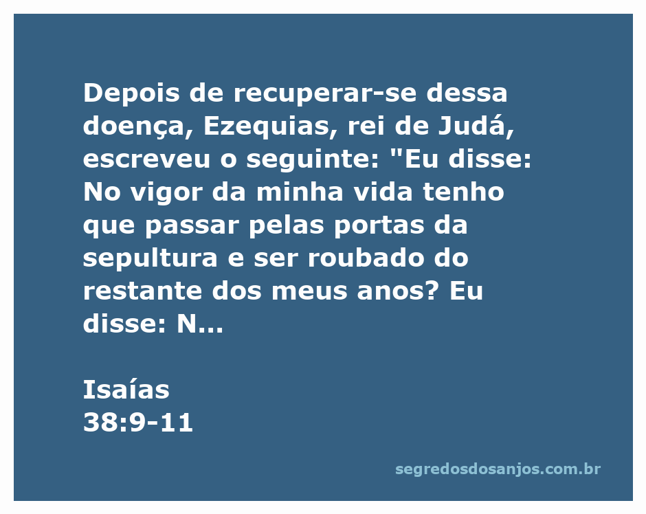 Rei Ezequias refletindo sobre a mortalidade e a esperança de vida após a doença