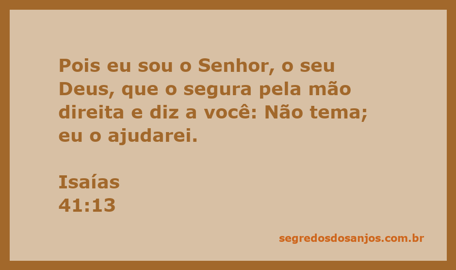 Uma representação artística de Isaías 41:13, mostrando Deus segurando a mão de uma pessoa em uma paisagem serena.