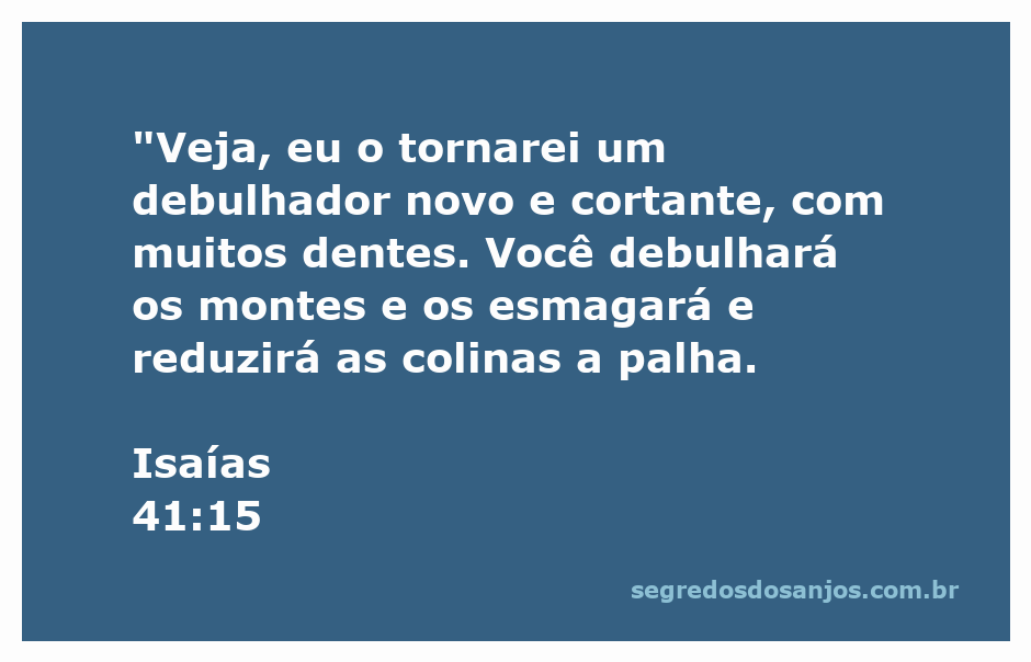 Imagem de um debulhador moderno em ação, simbolizando a transformação e força descritas em Isaías 41:15.
