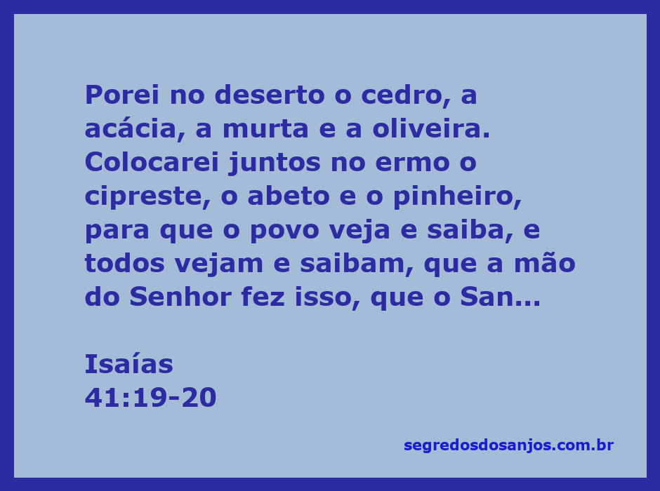 Imagem representando a promessa de Deus de fazer crescer árvores no deserto, simbolizando esperança e renovação.
