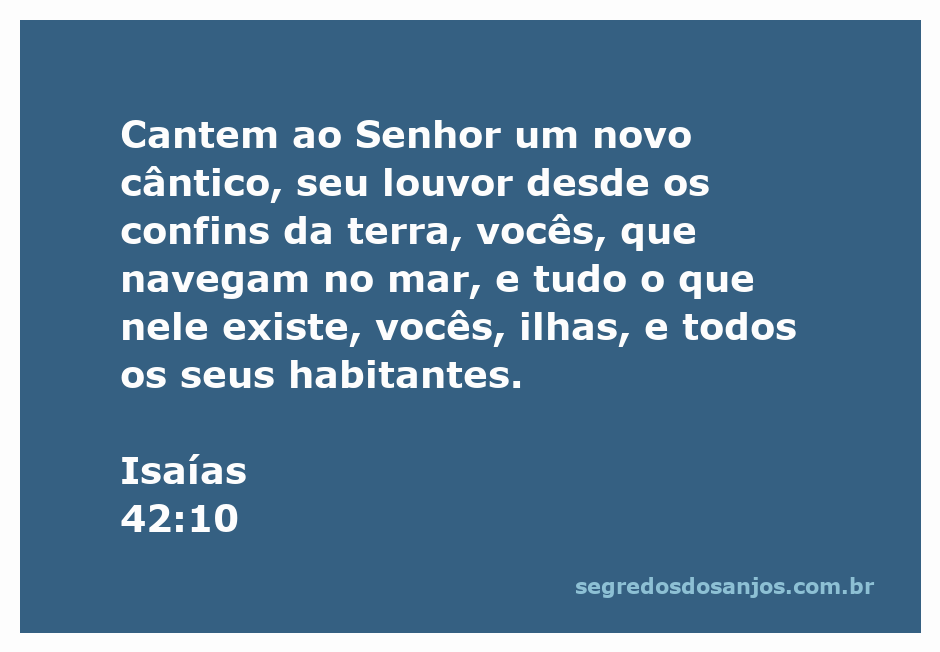 Imagem simbolizando a adoração ao Senhor, com pessoas cantando em um cenário marítimo, representando a passagem de Isaías 42:10.