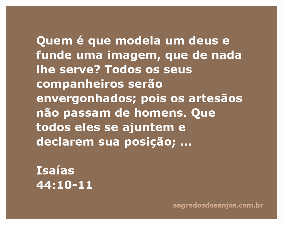 Imagem ilustrativa de um artesão moldando um ídolo, representando Isaías 44:10-11