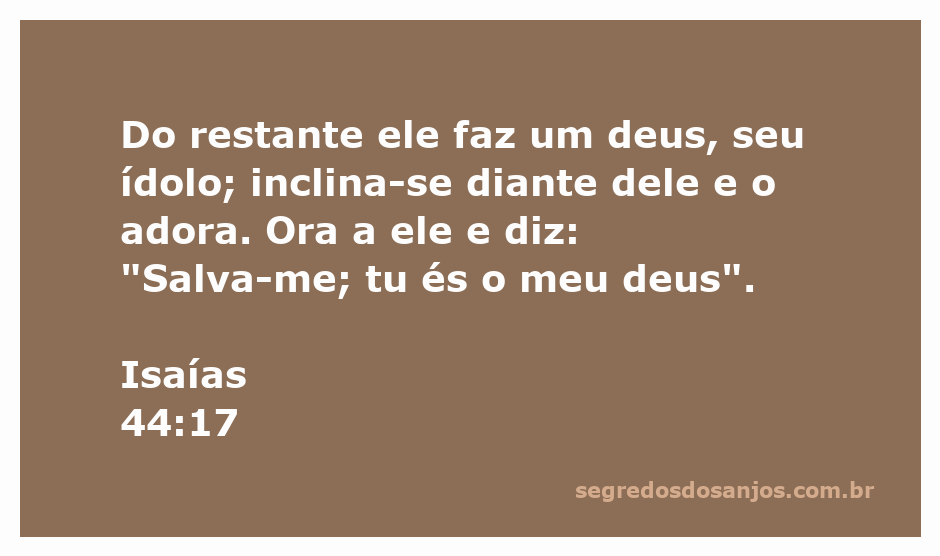 Imagem de uma pessoa se ajoelhando diante de um ídolo, simbolizando a adoração a deuses falsos.