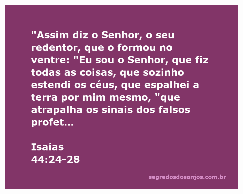 Ilustração do versículo Isaías 44:24-28, que destaca a soberania de Deus como criador e restaurador.
